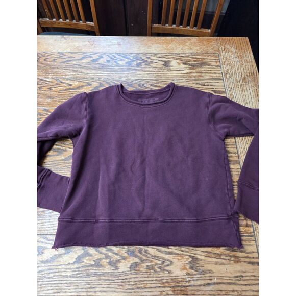 FRANK & EILEEN The Boyfriend Crew Neck Sweatshirt In Burgundy Sz Medium - Picture 2 of 5